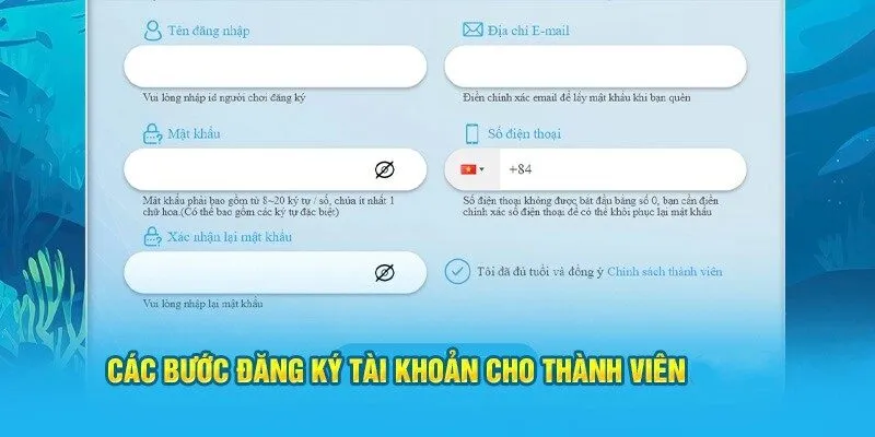 Các bước đăng ký tài khoản cho thành viên OK9